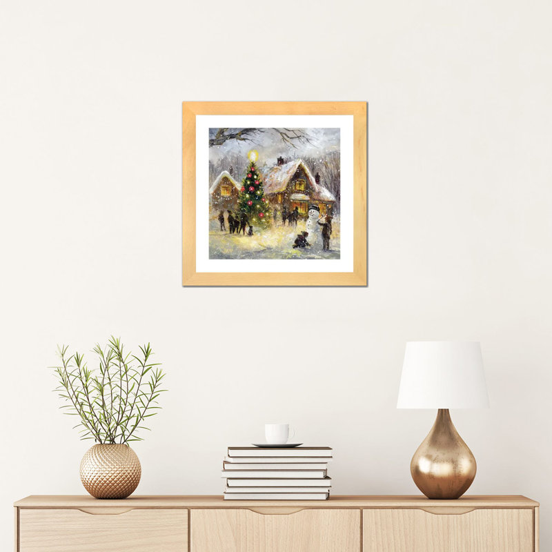 Impression arbre par Jim Mitchell-impression, Papier encadré de bois naturel, H 16 po x l 16 po x p 1 po