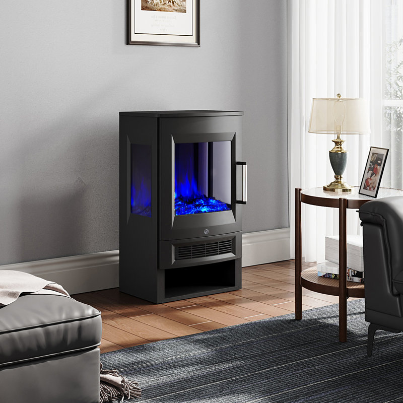 3-Sided Freestanding Electric Fireplace with Remote & WiFi Control