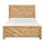 Mobilier de chambre rustique en bois à motif chevron de très grand lit à finition naturelle 1pc-391711429