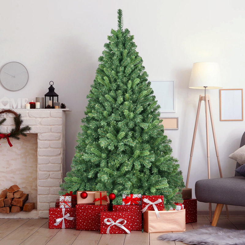 6FT PVC Christmas Tree with 280 WiFi Music Sync LED Lights – App Control, 917 Tips, Hinged Branches, Dual-Colour Effects, Metal Stand