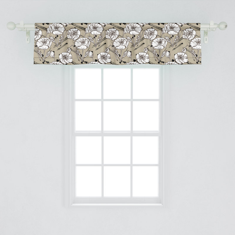 Cantonnière à motif floral Ambesonne, L 54 po x L 12 po