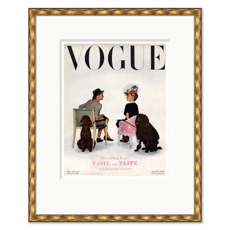 Vogue Cover, "Tasteful Exchange," John Rawlings, April 15, 1945 Print by John Rawlings, Gold