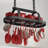 Mint Pantry® 48 Inch Large Hanging Black Pot Rack Ceiling Mount with 20 Hooks (For 16" and 24" Stud Mount)