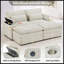 Canapé-lit modulaire à combinaison libre avec causeuse avec rangement, deux repose-pieds mobiles, quatre ports USB et porte-gobelets pour le salon-1375268033
