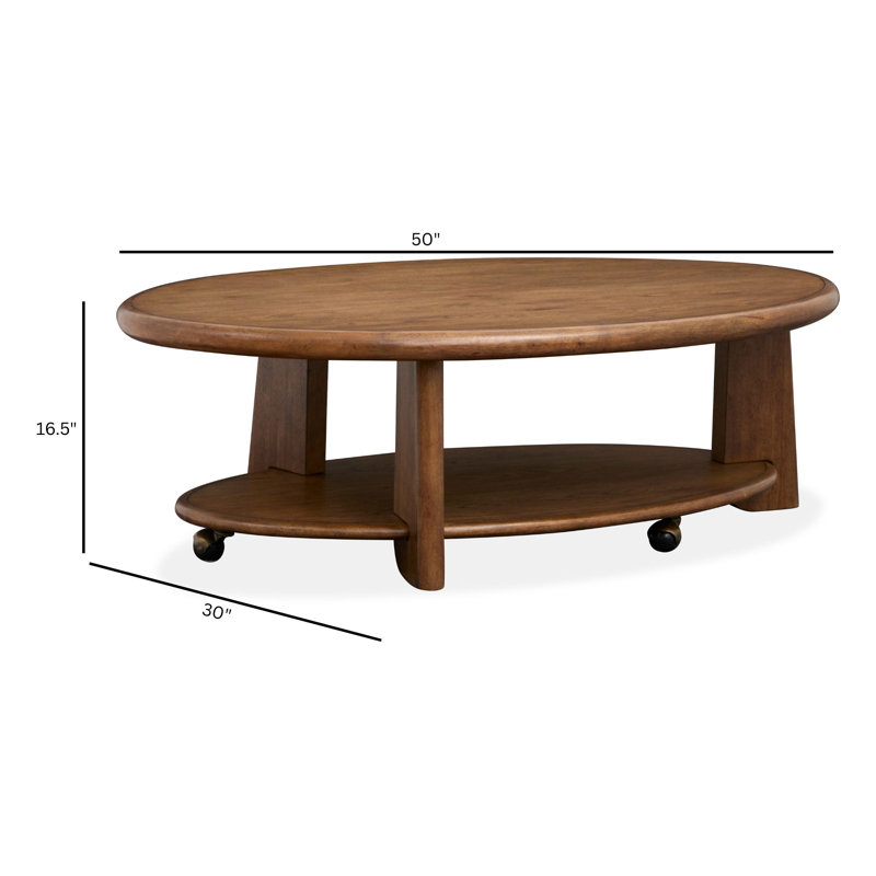 Fyfe Oval Cocktail Table With Casters