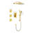 Shower System With Shower Head, Hand Shower, Slide Bar, Bodysprays, Shower Arm, Hose, Valve Trim, And Lever Handles-118580264