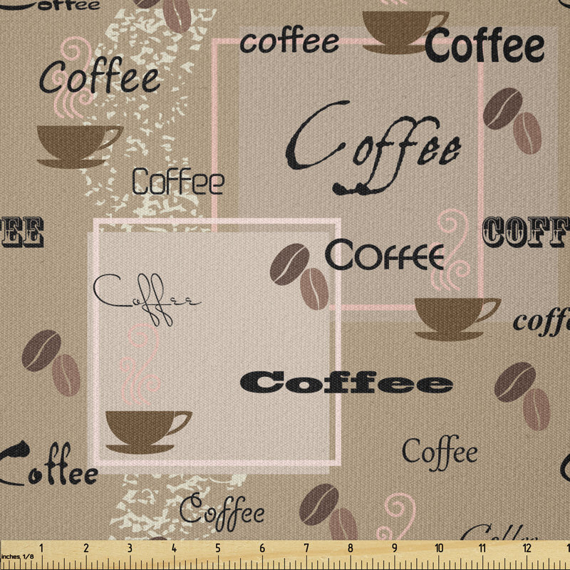 Cordney Coffee Cups and Different Typographies Multi-Purpose Fabric