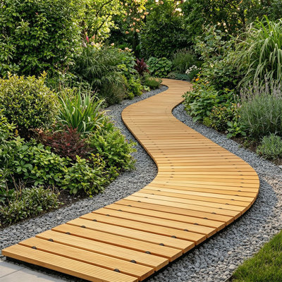 Allée de jardin en bois pour l'extérieur