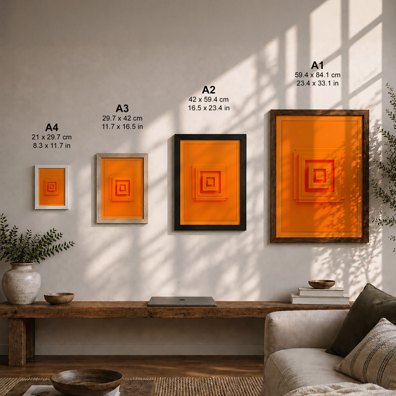 Nested Squares Minimalist - Print, Unframed, A2 - 59.4 x 42.0 cm