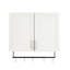 Armoire murale de salle de bain avec tablette réglable, barre à serviettes, 5 crochets, armoire de rangement pour la salle de bain, cuisine, blanc