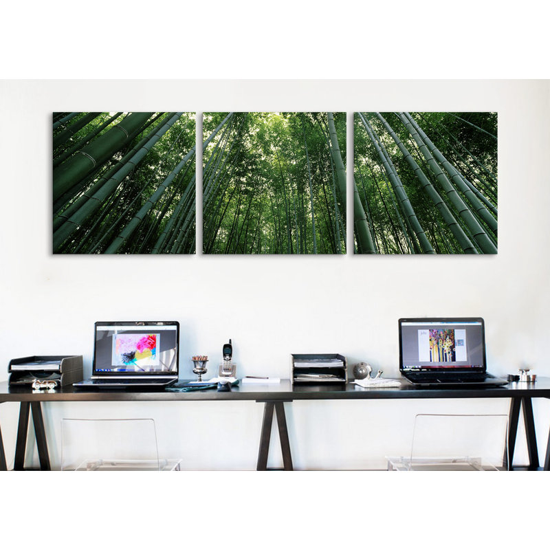 « bambou », reproduction de photo sur toile verticale, H 12 po x l 36 po x P 1,5 po