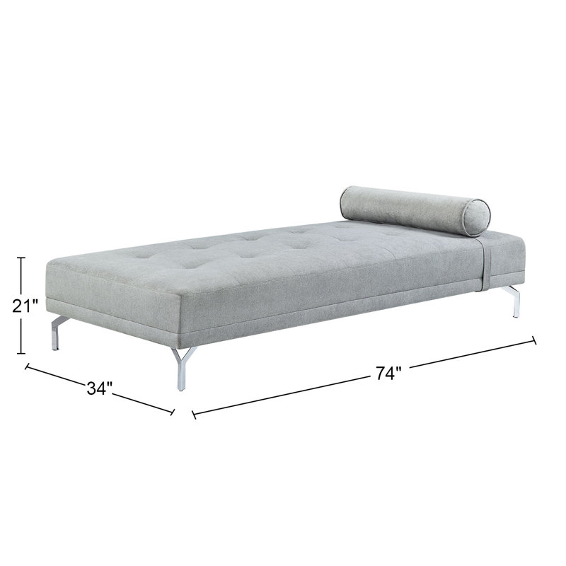Canapé-lit en velours avec coussin Melange, gris