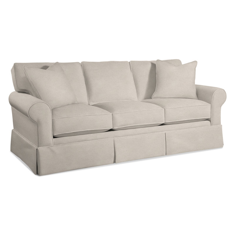 Benton Upholstered 86'' Sofa, Elite Dove Linen, Gel Memory Foam Mattress