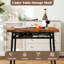Ensemble de table et de chaises de cuisine en bois 3 pièces avec support de rangement en métal