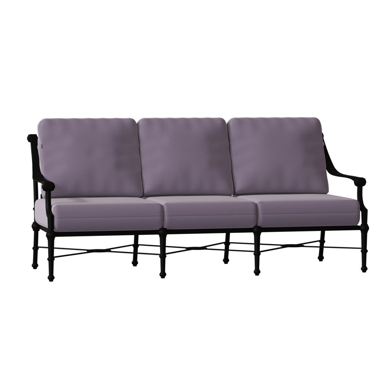 Delphi Outdoor 3 - Seat Patio Sofa, Denver Scarlett Sunbrella®, Textured Black