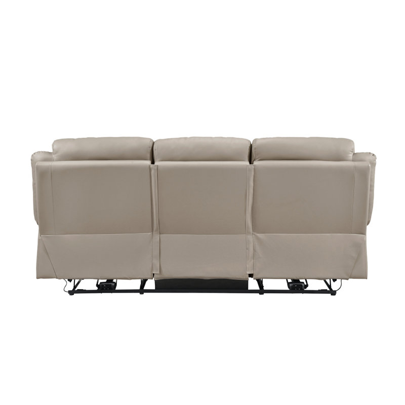 Canapé inclinable électrique Conia, cuir, USB, 87 po, Latté beige brun, Électrique - Bouton-poussoir