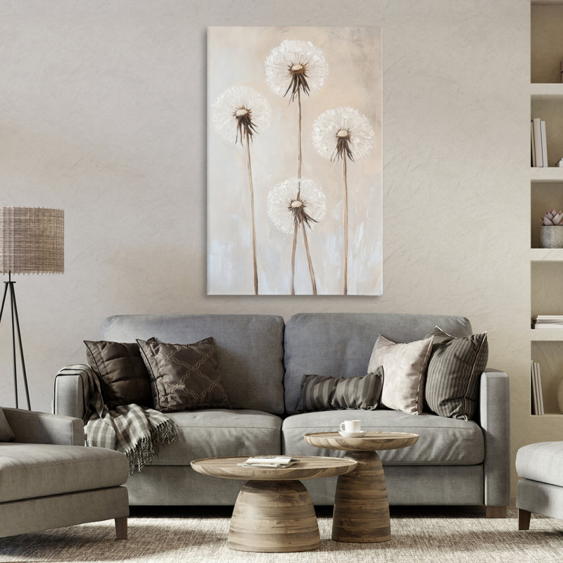 «Neutral Dandelion Illustration» par Petal Prints Design, H 45 po x l 30 po
