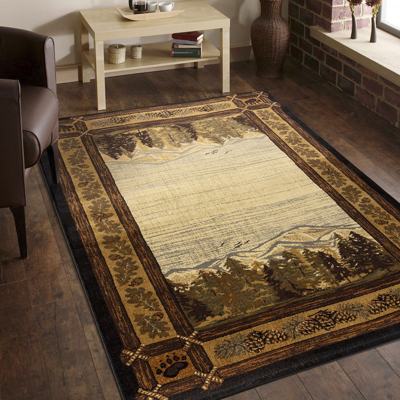 Nature's Nest Multi  Lodge Area Rug, Runner 2'7" x 7'3"
