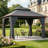 Universal Gazebo For Patios And Lawns, 10X12 Feet, Double-Layered Metal Frame, With Mosquito Net Privacy Screen.-128569883