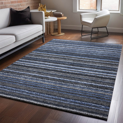Premium Machine Washable Cerrito AMF598 Blue Rug