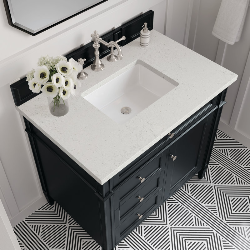 Brittany 36'' W Single Vanity, Black Onyx, Lime Delight, 8" Widespread