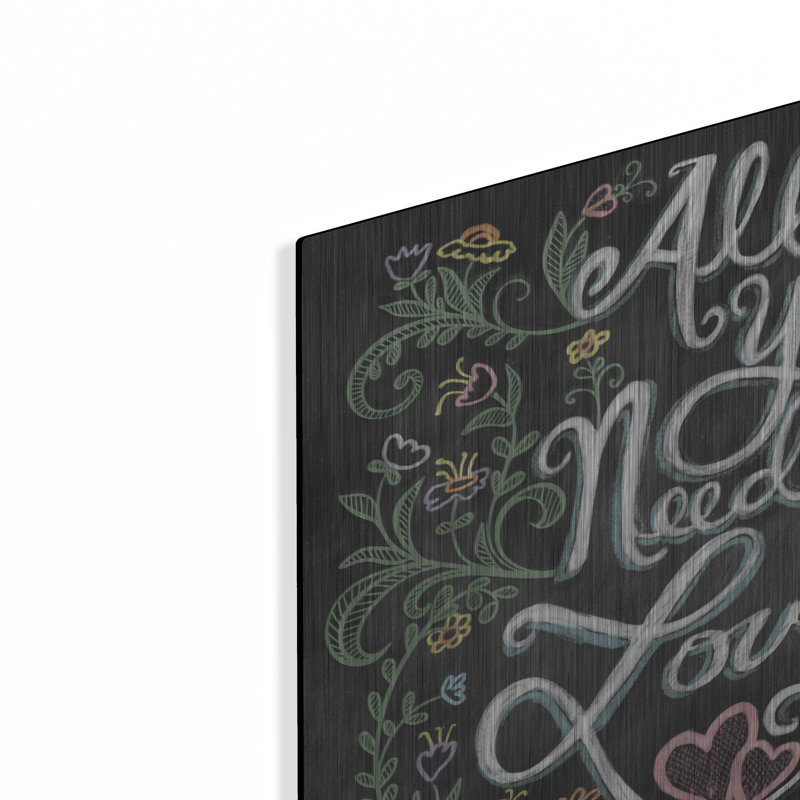 Art mural luxueux «All You Needis Love» par Elizabeth Caldwell, 12 po x 12 po, H 12 po x l 12 po