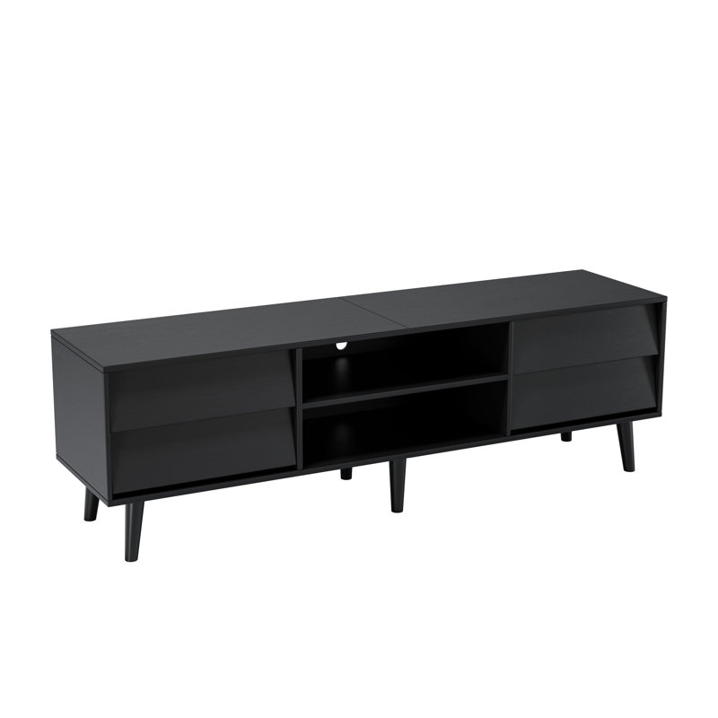 Table télé de 63 pouces de style rétro et biseauté. Vaste espace de rangement pour une utilisation quotidienne. La construction est usée. Convient aux téléviseurs de 60 po Facile à assembler. Console cachée de style vintage pour le salon et la chambre à coucher