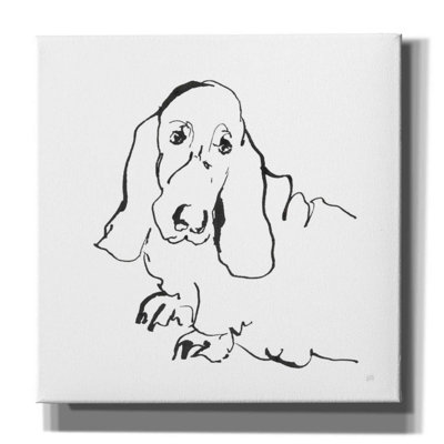 «Line Dog Basset Hound» par Chris Paschke, estampe numérique sur toile