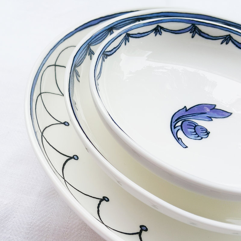 Blue Bird Bone China Appetizer Plate
