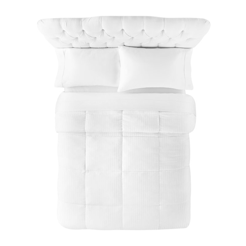 King White Cotton Reversible Down Alternative Comforter