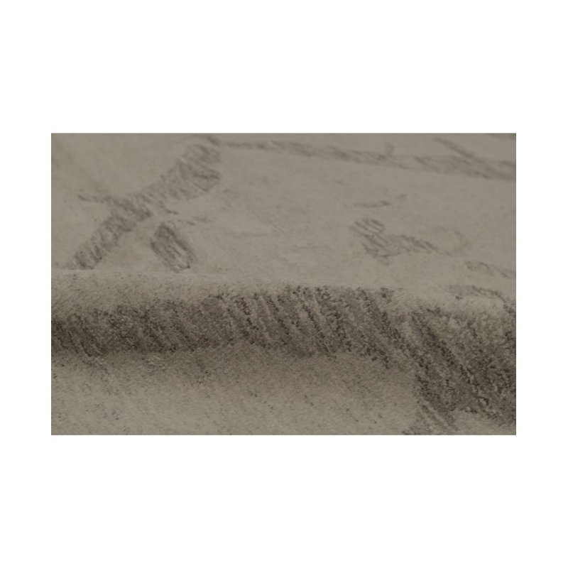 Moroccan Hand-Knotted Wool Area Rug in Taupe/Dark Taupe