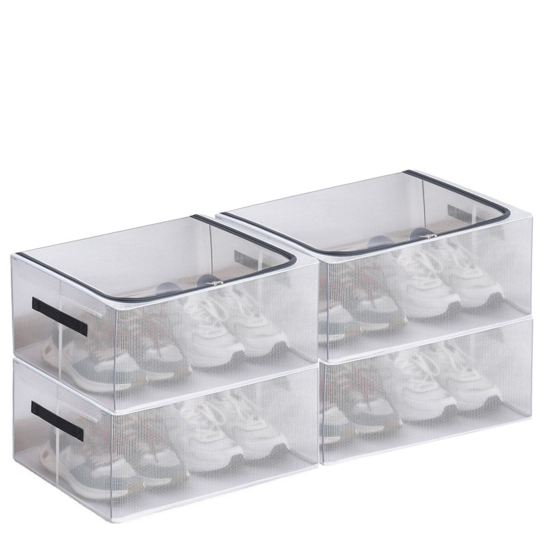 4pcs Stackable Shoe Storage Box