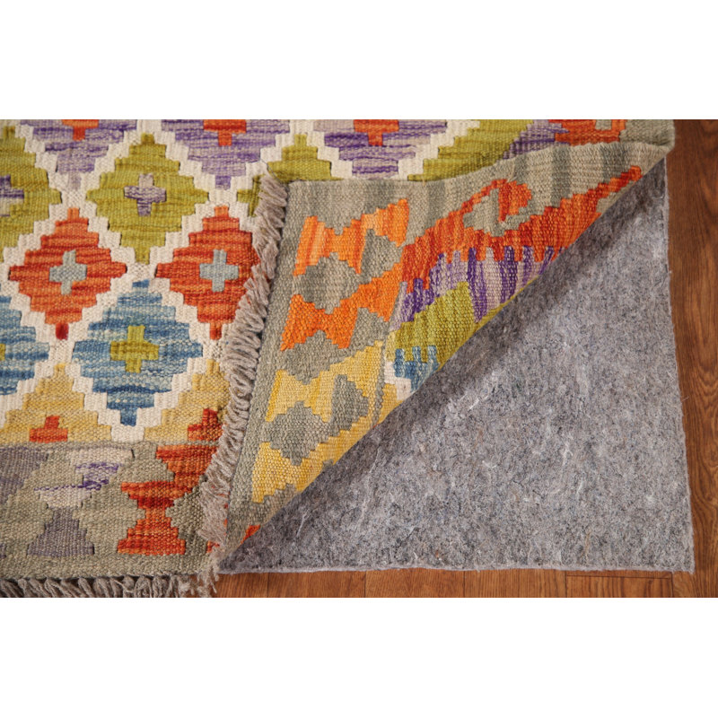 Tapis géométrique en laine Kilim