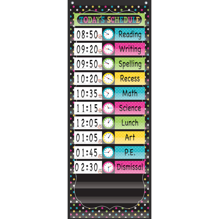 Ashley Productions® Pocket Chart Inserts, Scheduling/Sentence Strip Cards,  2 x 12, B&W Polka Dots, 12 Per Pack, 6 Packs - TonerQuest