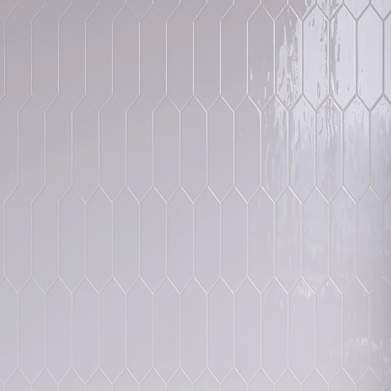 Carrelage mural en céramique lustré 2,95 po x 11,81 po Atlanta, Blanc