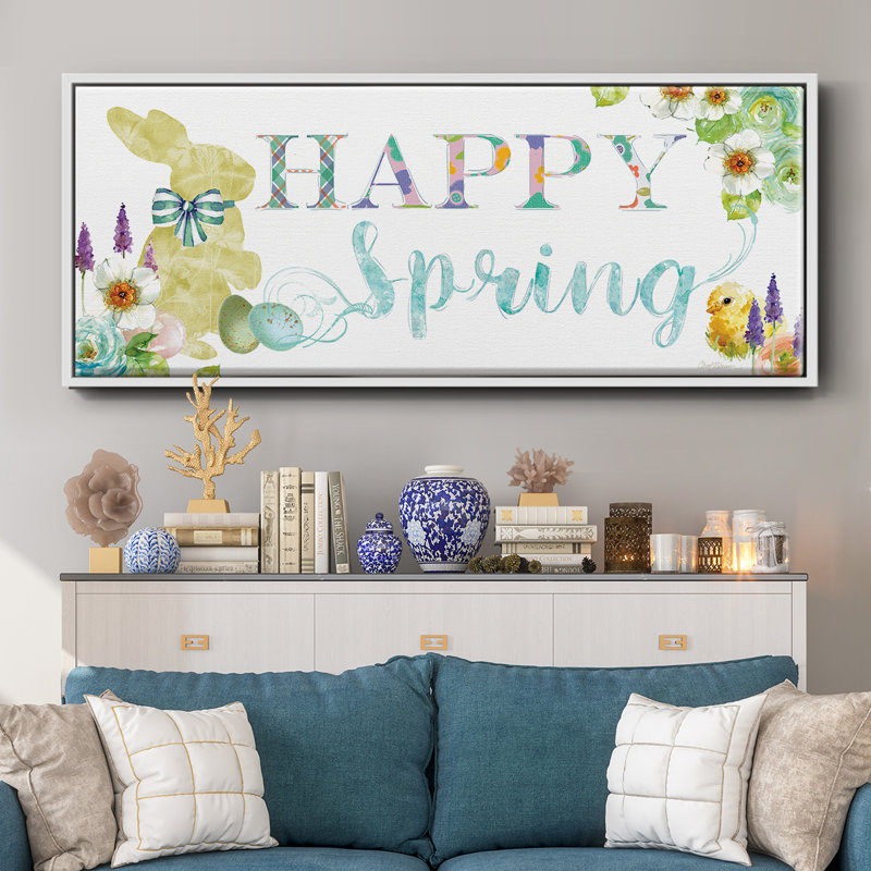 Joyeux printemps, toile encadrée, H 12 po x l 30 po
