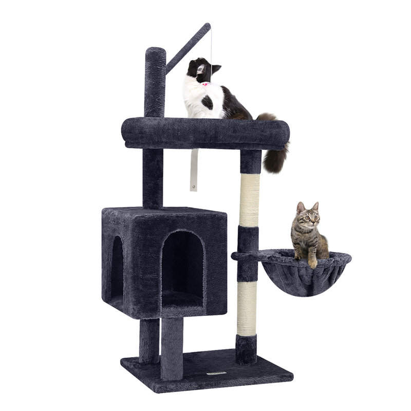 Versatile Cat Tree Tower With Scratching Posts, Hammock, Multiple Platforms, And Anti-Tip Kit For Large Cats, Made With Premium Quality Materials