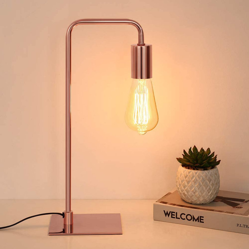 Lampe de table arquée 15,9 po Madhava, Or rose