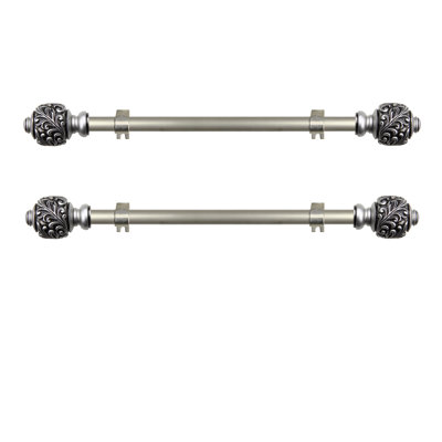 Casco Steel Rod/ Resin Finial Adjustable Single Curtain Rod