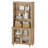 Scarlett Bookcase With Doors, Tiered Bookshelf, Tall Book Case Shelf With Glass Paneled Doors-422603541