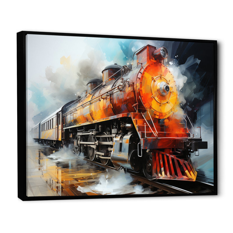 «Abstract Train Translucent Rhythms I», reproduction sur toile, Cadre flottant noir, H 16 po x l 32 po x P 1 po