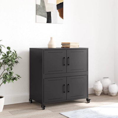 Sideboard Black 26.8"X15.4"X28.3" Steel by 17 Stories