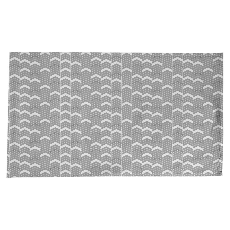 Nappe à chevrons à traits Stephenie, Gris / Blanc