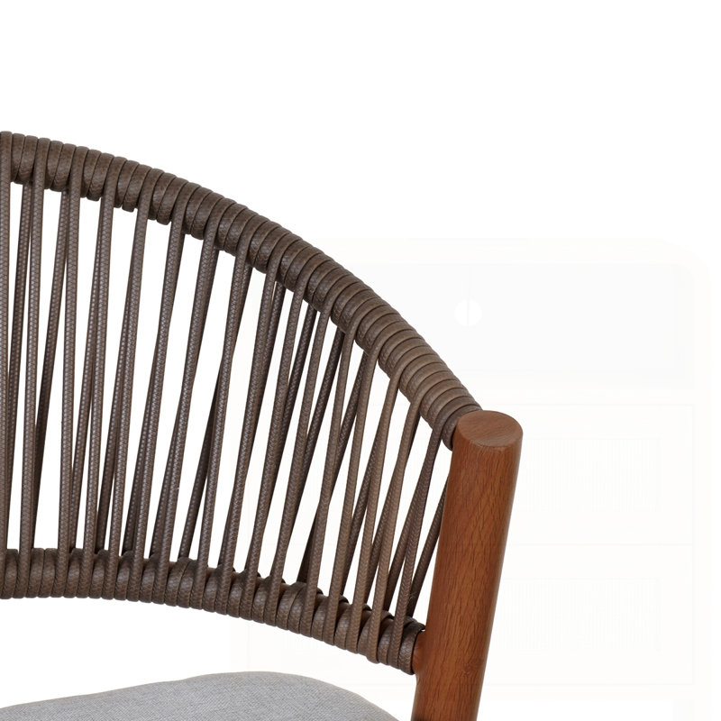 Ensemble de 2 tabourets de comptoir d'extérieur à hauteur de siège en aluminium de 26 po, Teck