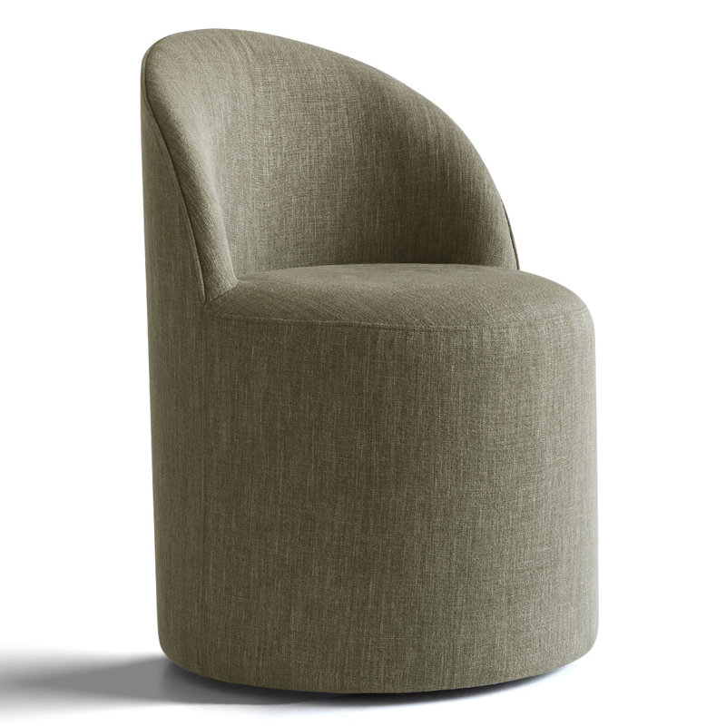 Petit fauteuil pivotant en tonneau avec roulettes cachées, Vert