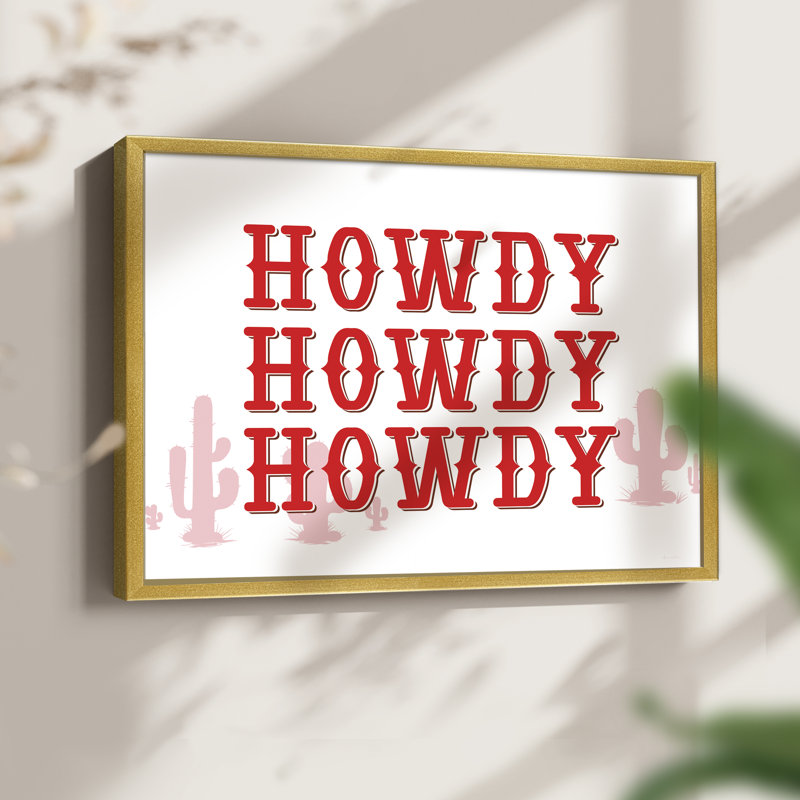 Howdy - Reproduction encadrée - Restickable, H 11 po x l 14 po