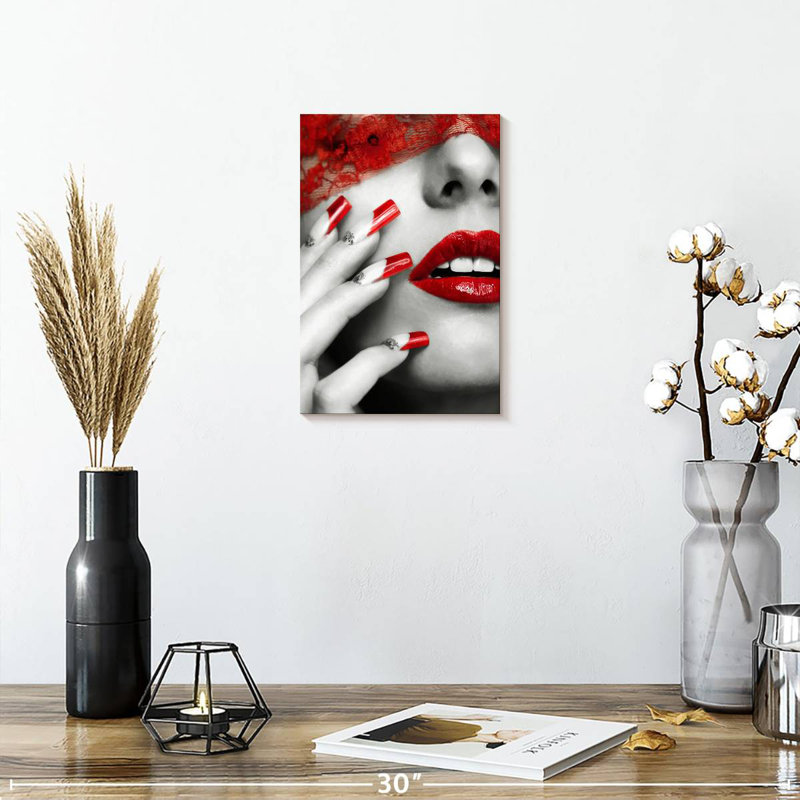 Shuttleworth Red Lips And Nails Pop, 12" H x 8" W