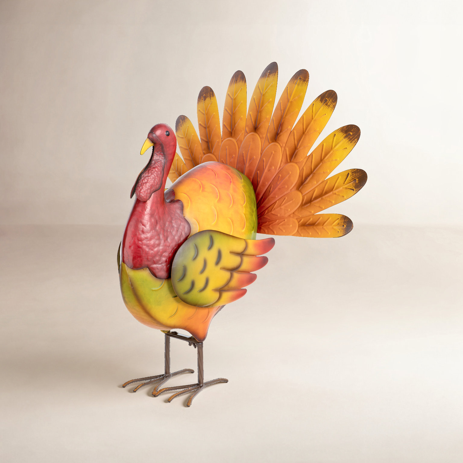 Thanksgiving Metal Turkey Porch Decor