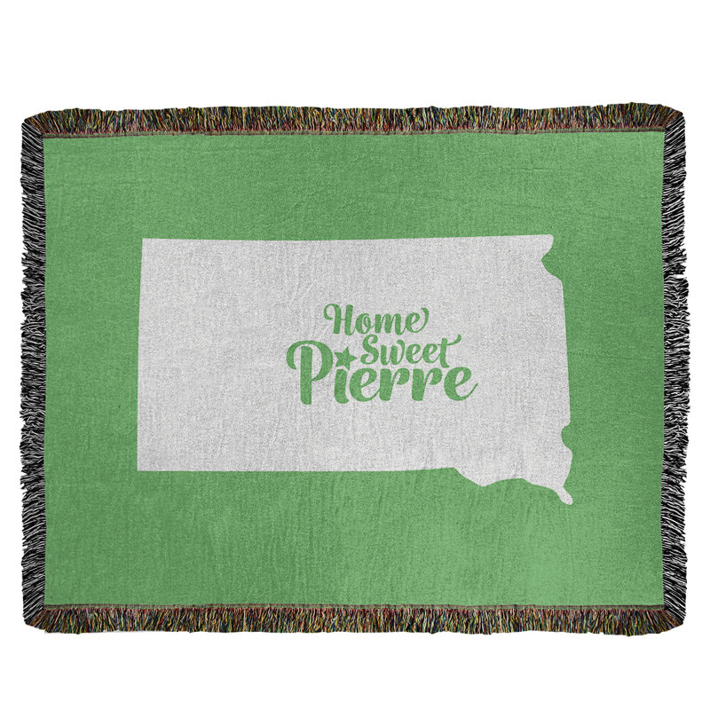 Jeté en coton tissé pierre south dakota, l 60 po x L 80 po, Vert