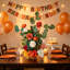 Centres de table floraux orange pour mariage, arrangements floraux artificiels autoportants, ensemble de 4